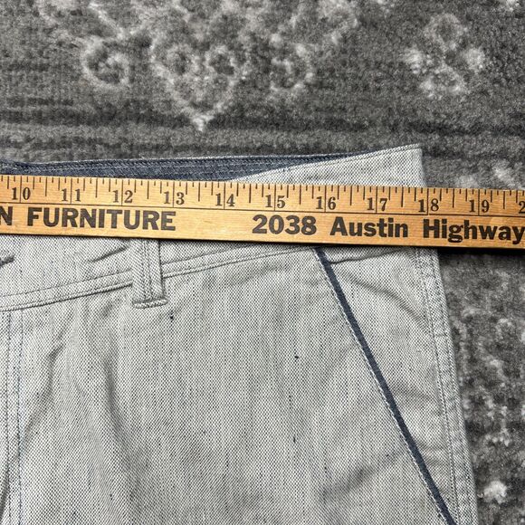 Carbon 2 Cobalt NWT Cargo Linen Blend Shorts Mens 34 Blue Mid Rise Stretch - Picture 3 of 9